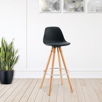Lot de 4 tabourets de bar scandinaves noirs - Soren