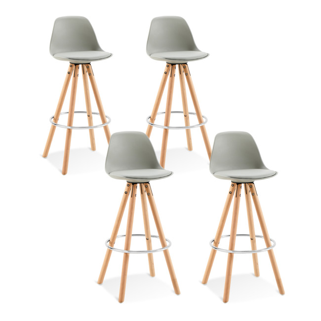 Lot de 4 tabourets de bar scandinaves noirs - Soren