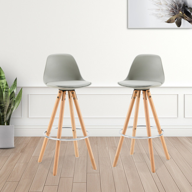 Lot de 4 tabourets de bar scandinaves noirs - Soren