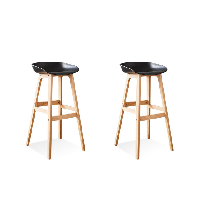 Lot de 2 tabourets scandinaves noirs Bera - Pieds en Bois