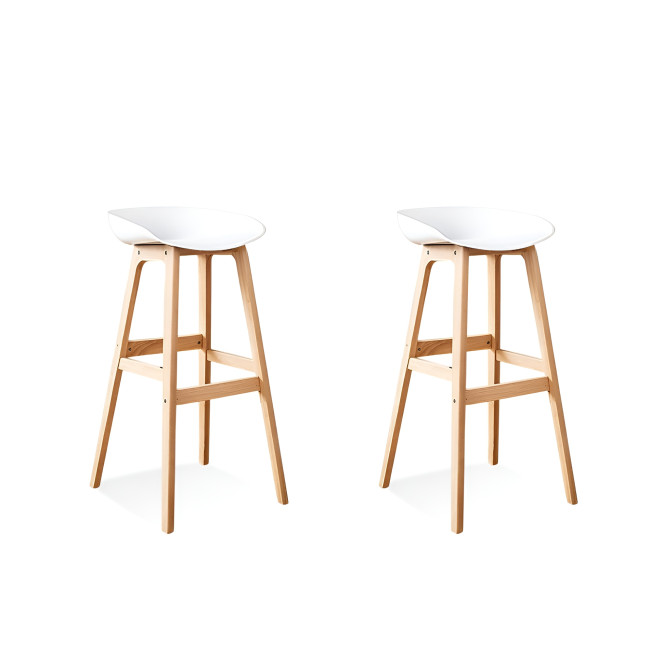 Lot de 2 tabourets scandinaves blancs Bera |DESIGNETSAMAISON