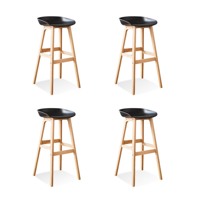 Lot de 4 tabourets scandinaves noirs Bera - Style Nordique