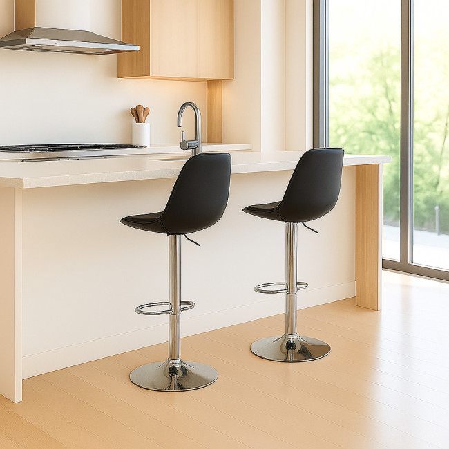 Tabouret de cuisine scandinave noir - Deki