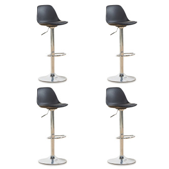 Lot de 4 tabourets noirs réglables Deki - Offre Exclusive