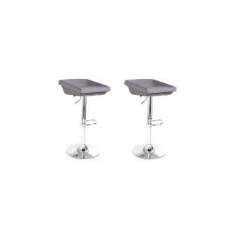 Lot de 2 tabourets réglables gris Udine - Prix Usine