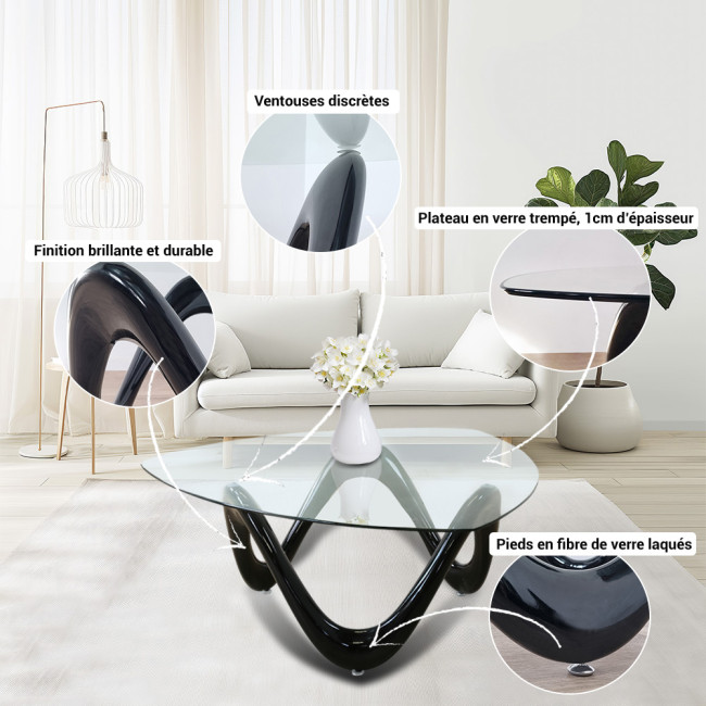 Table basse noire Niagara - Stocks Limités !