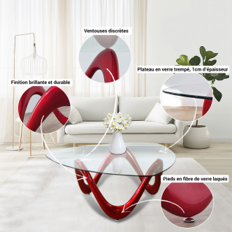 Table basse rouge Niagara | Prix Bas Garanti ! 