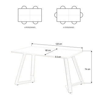 Table à manger coloris chêne 120cm Trevi - Offre limitée !
