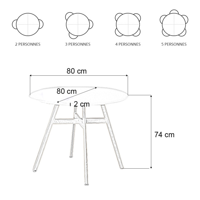 Table ronde scandinave blanche 80cm Umbria - Tendance Nordique