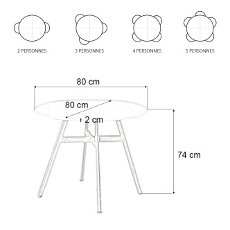 Table ronde scandinave blanche 80cm Umbria - Tendance Nordique