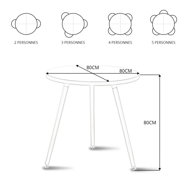 Table d’appoint ronde 70cm en bois Laquila - Style Scandinave