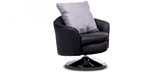 Fauteuil en cuir noir - Colorado