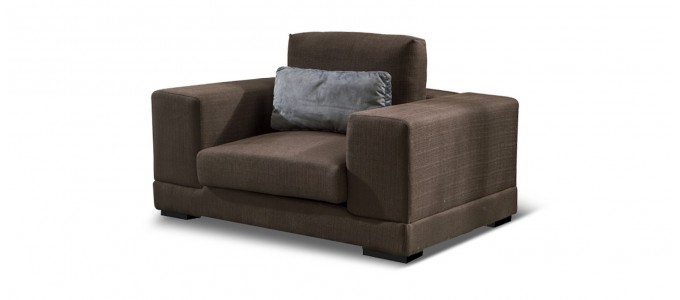 Fauteuil en tissu marron - Lampa