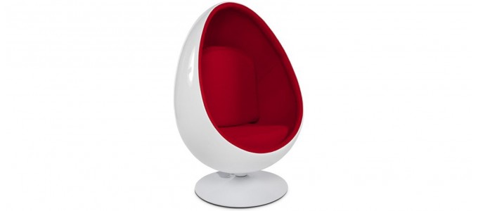 Fauteuil design en velours rouge - Lounge