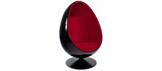 Fauteuil design en velours rouge - Lounge