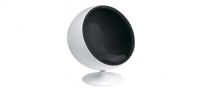Fauteuil design en velours noir - Boule