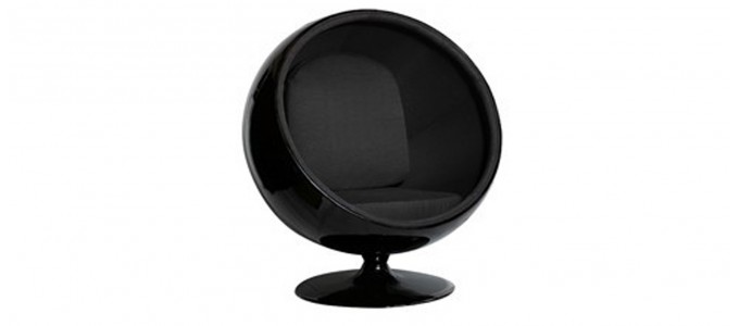 Fauteuil design en velours noire - Boule