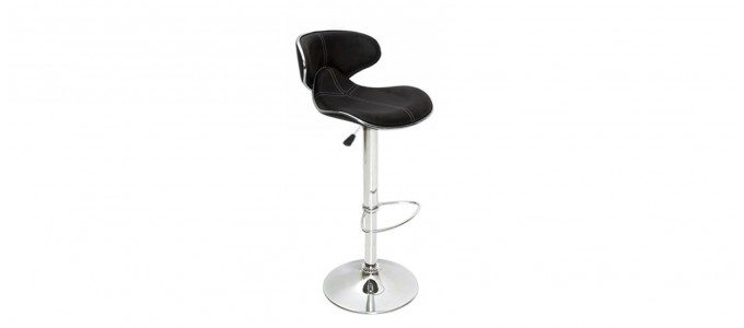 Tabouret de bar design noir avec coutures - Volta