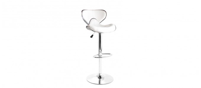 Tabouret de bar design blanc avec coutures - Volta