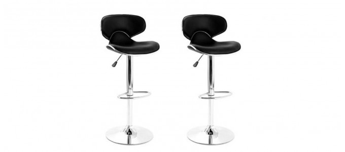 Lot de 2 tabourets de bar design noir - Volta