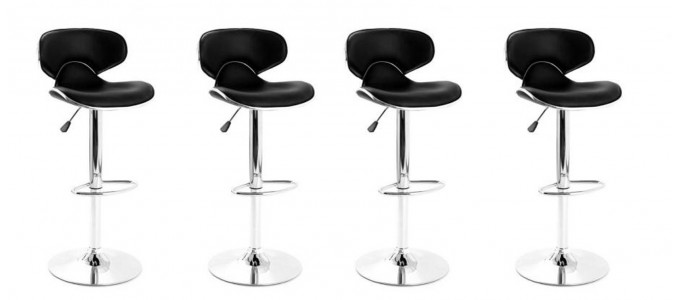 Lot de 4 tabourets de bar design noir - Volta