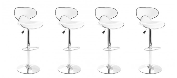 Lot de 4 tabourets de bar design blanc - Volta
