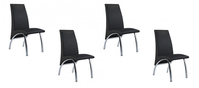 Lot de 4 chaises salle à manger noires - Oka
