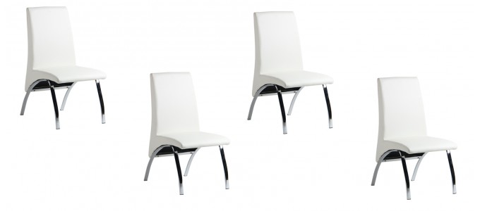 Lot de 4 chaises salle à manger blanches - Oka