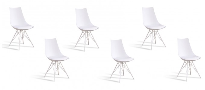 Lot de 6 chaises discount blanches - Eif