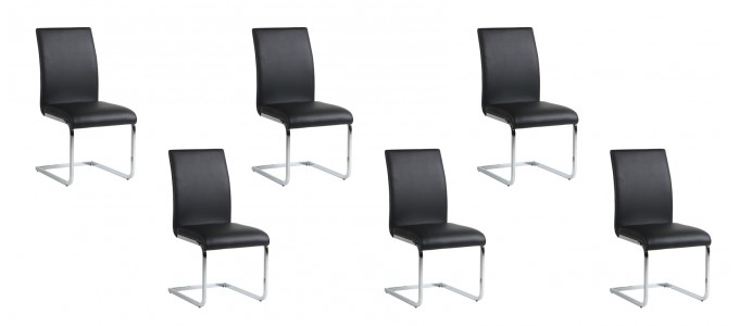 Lot de 6 chaises salle à manger noires - Ottawa
