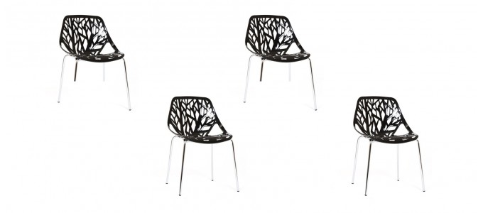 Lot de 4 chaises design noires- Lily