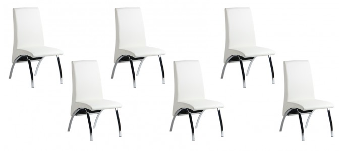 Lot de 6 chaises salle à manger blanches - Oka