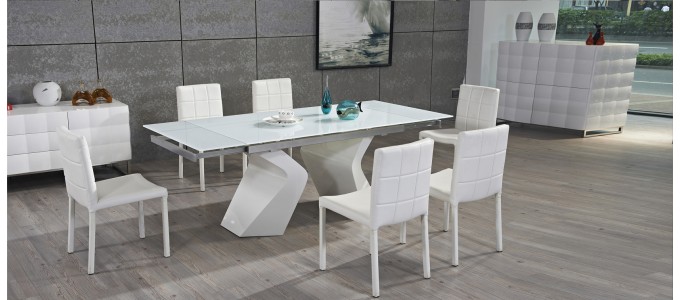 Table à manger extensible blanche - Optima