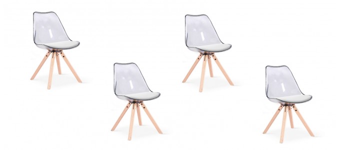 Lot de 4 chaises transparentes polycarbonate - Helsinki