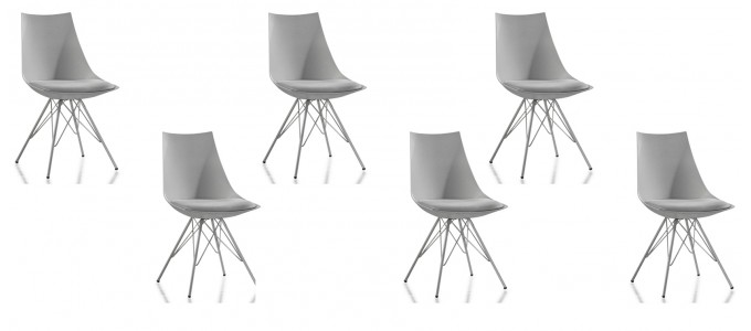 Lot de 6 chaises discount grises - Eif