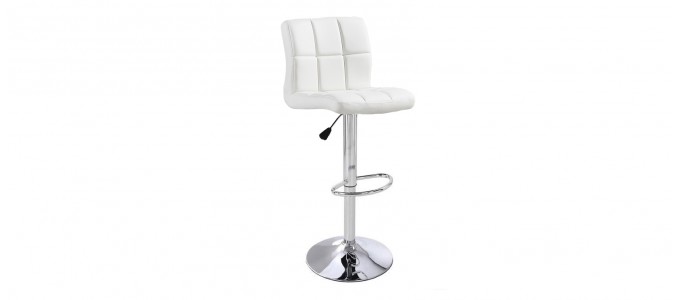 Tabouret de bar blanc capitonné - Senna