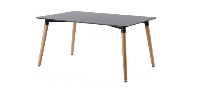Table à manger rectangulaire design noire 120cm - Brevik