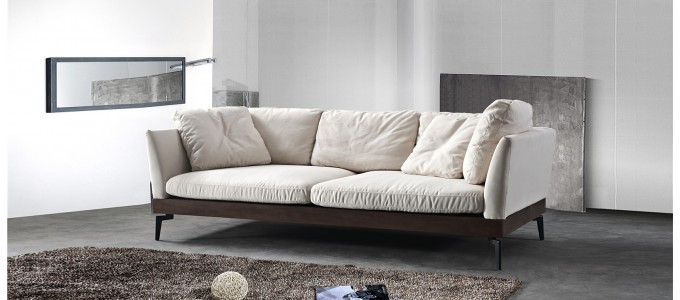 Canapé 3 places en tissu beige - Spirit
