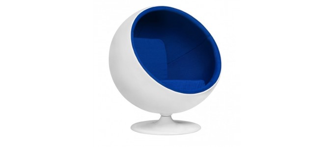 Fauteuil design en velours bleu - Boule ball chair
