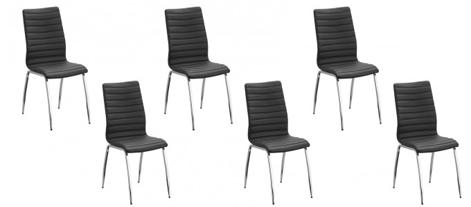 Lot de 6 chaises salle à manger noires - Londres