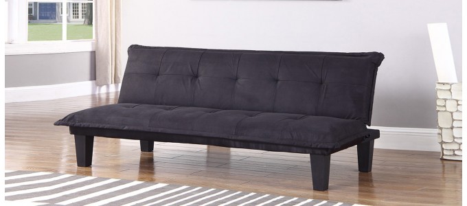 Canapé Clic Clac 3 places en tissu noir - Sepik