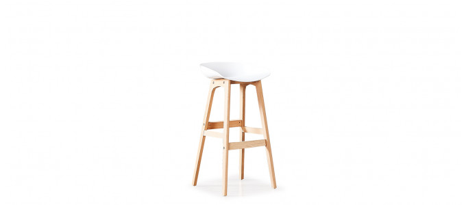 Tabouret de bar scandinave blanc - Bera