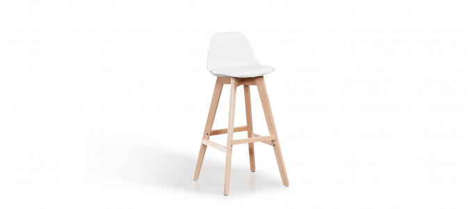 Tabouret de bar scandinave blanc - Eski