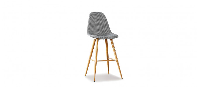 Chaise haute scandinave tissu damier - Kliff