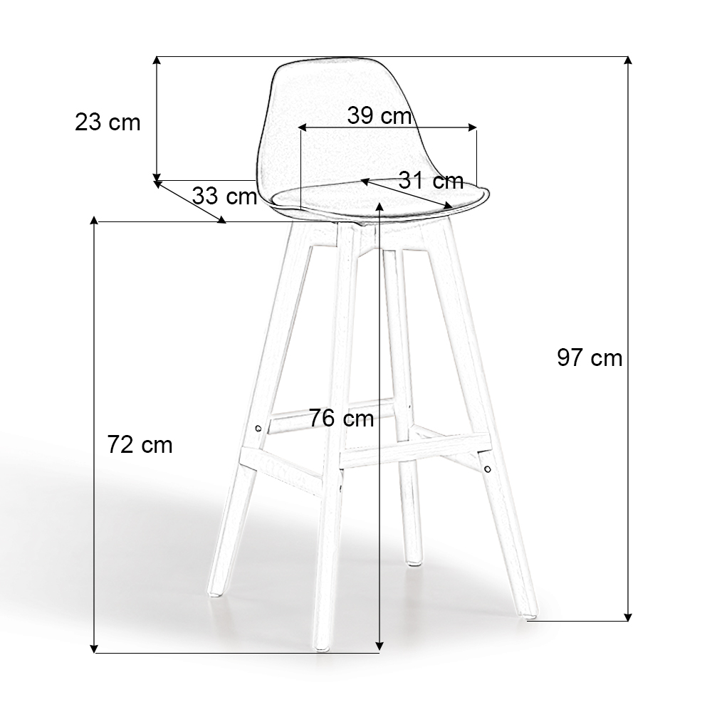 Dimensions du tabouret Eski