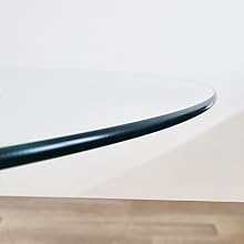 Détail du plateau en verre